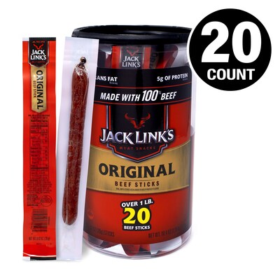 Jack Link’s Original Big Beef Sticks, 0.92 oz., 20/Pack (278-00001)