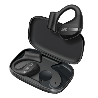 JVC Nearphones Wireless Noise Canceling Over-Ear Earphones, Bluetooth, Black (JVCHANP50TB)