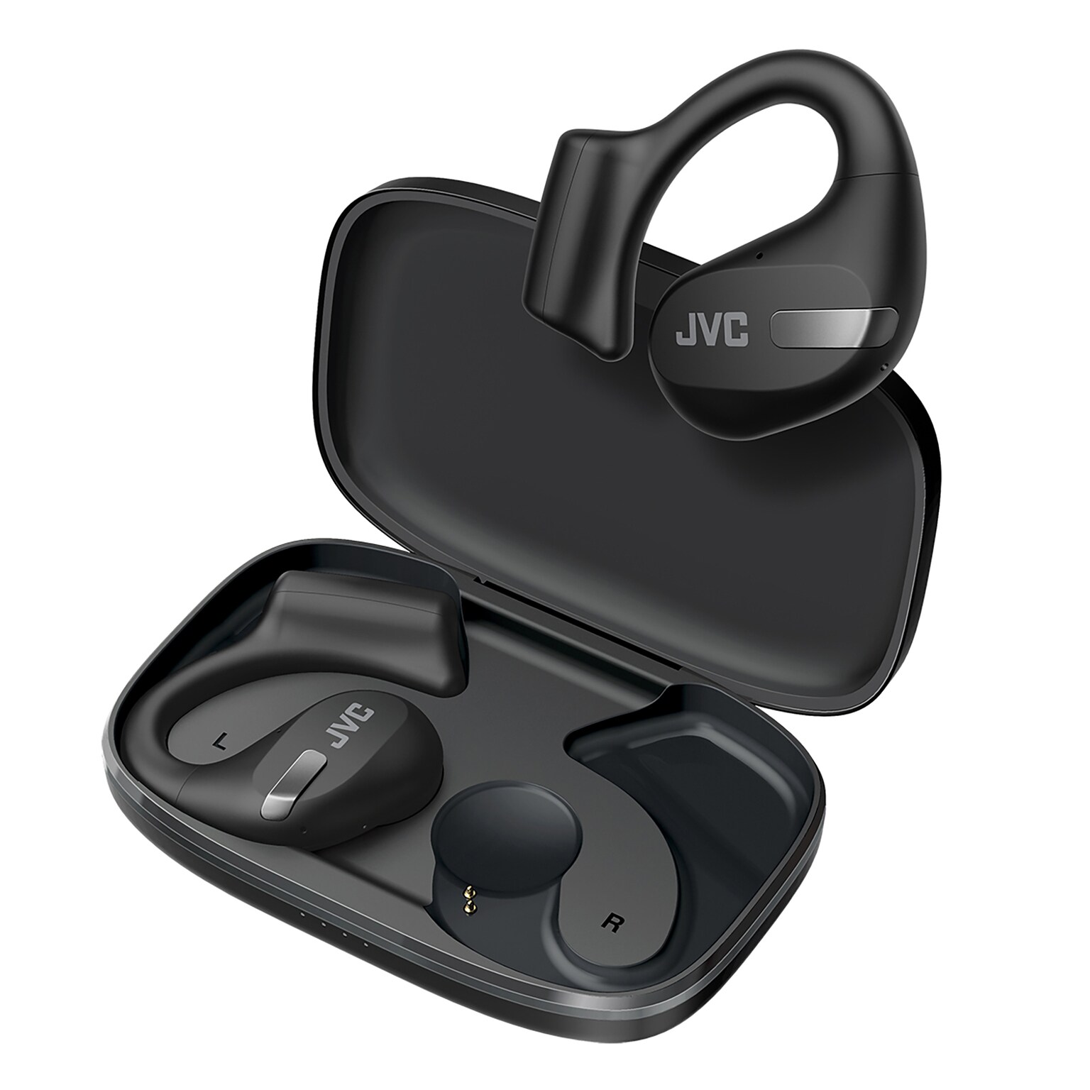 JVC Nearphones Wireless Noise Canceling Over-Ear Earphones, Bluetooth, Black (JVCHANP50TB)