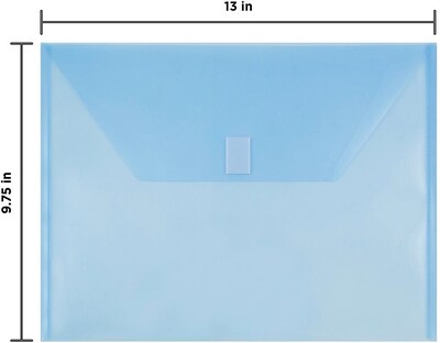 JAM Paper Premium Plastic Document File, Letter, Blue, 3/Pack (218V0BUX3)