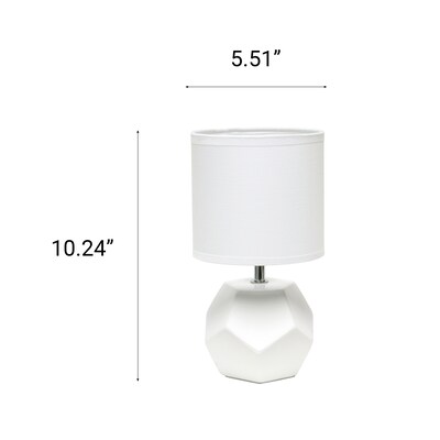 Creekwood Home Geometric 10.24" LED Table Lamp, White (CWT-1016-WH)