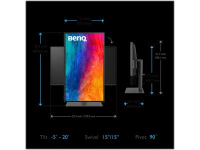 BenQ DesignVue 25" 60 Hz LED Monitor, Black (PD2506Q)