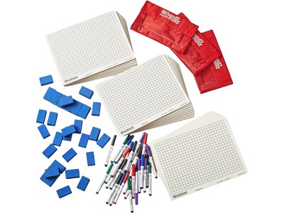 hand2mind Double-Sided Dry-Erase Whiteboard, 12" x 9", 30/Pack (42343)