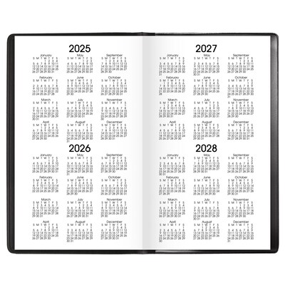 2025-2026 AT-A-GLANCE 3.5" x 6" Academic Year Monthly Planner, Faux Leather Cover, Black (AY53-00-26)