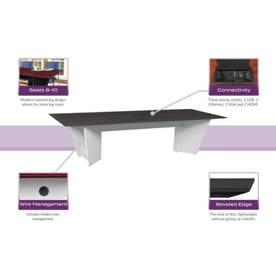 Regency Array 120"W x 48"D Conference Table with Grommet, Mahogany/White (ACT12048MHWH)