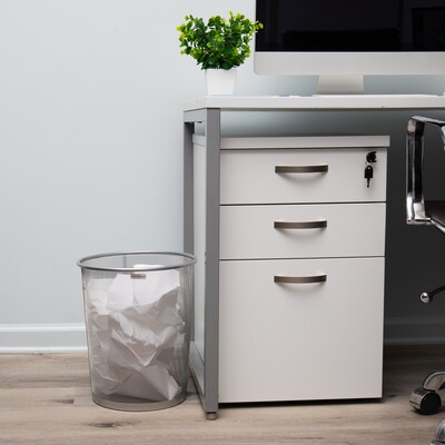 Mind Reader Metal Mesh Trash Can Without Lid, 4.4 Gallon, Silver, 2/Pack (2CIRGA-SIL)
