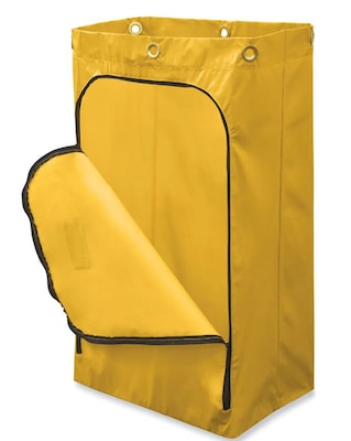 Rubbermaid Cleaning Cart Bag, 24 gal, Vinyl Yellow (RCP1966719)
