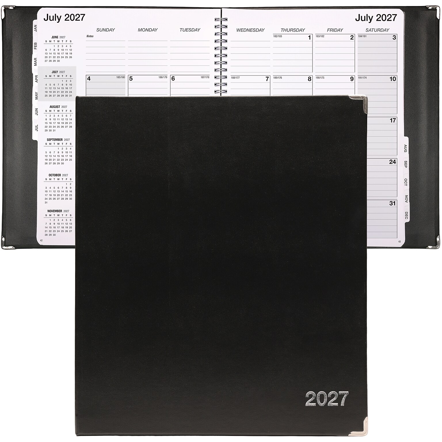 2027 Excello Brands 10 x 11.5 Monthly Standard Planner, Paperboard Cover, Black (CM-CY27-8511-BK)