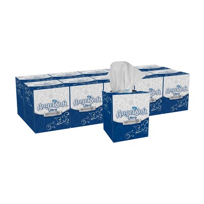 Angel Soft Ultra Professional Series Standard Facial Tissue, 2-Ply, 96 Sheets/Box, 10 Boxes/Pack (46