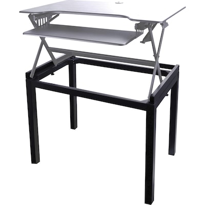Lorell Adjustable Desk Riser Floor Stand, Black Steel (LLR82015)