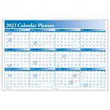 2023 ComplyRight 24 x 36 Yearly Dry Erase Wall Calendar, Reversible, Blue (J0056BL)