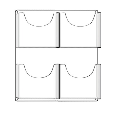Azar Magazine Holder, 21.5 x 18.8, Vertical, Wall Mounted, Clear Acrylic, 2/Box (252096)