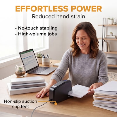 Bostitch Impulse Electric Desktop Stapler, 45-Sheet Capacity, Staples Included, Black (B8E-VALUE)