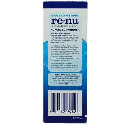 Renu Advanced Formula, 2 oz Bottle, 6 Bottles/Bag, 18 Bags/Carton