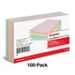 Staples 3" x 5" Index Cards, Lined, Assorted Colors, 100/Pack (TR51004)
