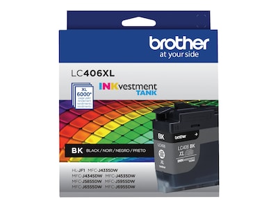 Brother LC406XL Black High Yield Ink Cartridge, Prints Up to 6,000 Pages (LC406XLBKS)