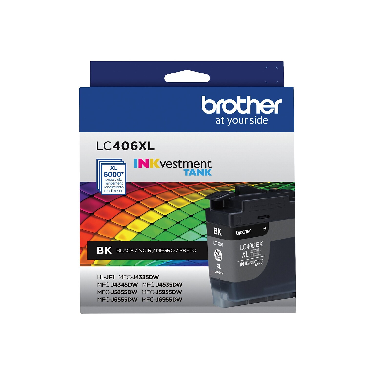 Brother LC406XL Black High Yield Ink Cartridge, Prints Up to 6,000 Pages (LC406XLBKS)