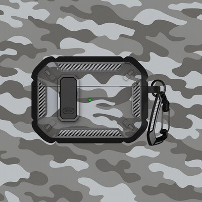 SaharaCase Raider Series Heavy Duty Secure Lock Case for Airpods Pro 3, Shock Absorbing Corners, Camo Gray (HP00224)