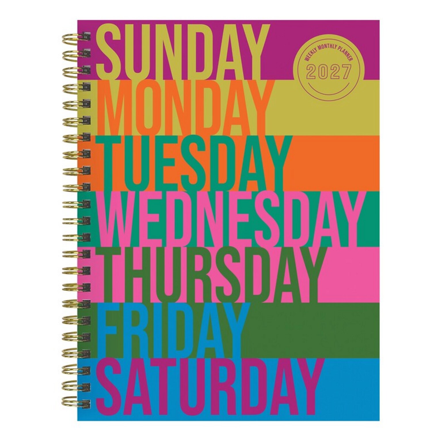 2027 TF Publishing All Week Long 6.5 x 8  Weekly & Monthly Standard Planner, Paperboard Cover, Multicolored (27-9206)