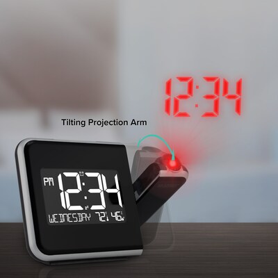 La Crosse Technology Projection Alarm Clock with Indoor Temperature and Humidity (616-1412)