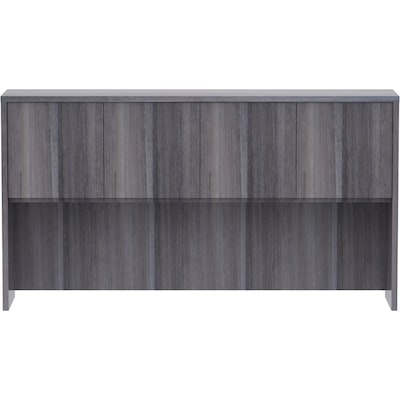 Lorell Essentials Series 66W Stack-on Hutch with Doors, Weathered Charcoal (LLR69619)