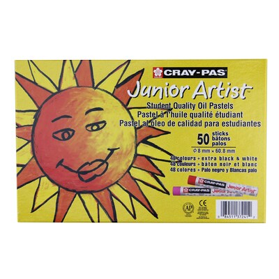 Sakura Cray-Pas Junior Artist Oil Pastels, 48 Assorted Colors, 50/Set, 2 Sets/Bundle (SAKXEP50-2)