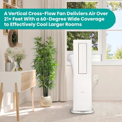 Hisense 115-Volt 8000 (BTU DOE) Portable Air Conditioner with Remote, WiFi Enabled, White (AHTP0825UW1W)