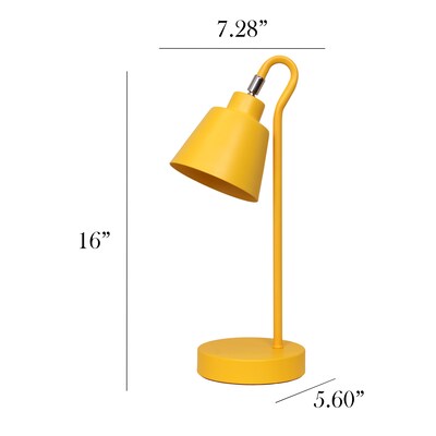Simple Designs Sleek Essentials LED Desk Lamp, 16", Yellow (LD1079-YLW)