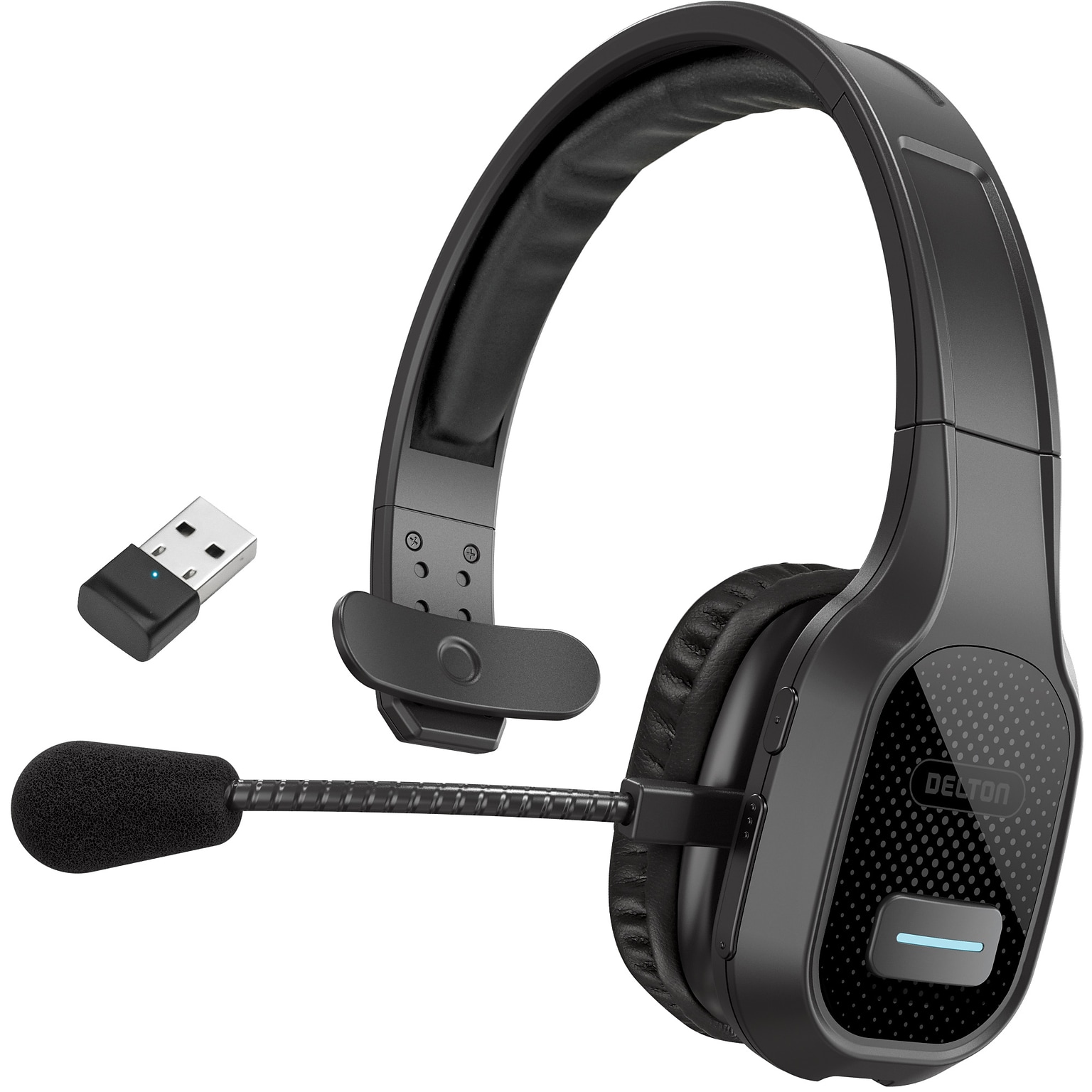 Delton 20X Professional USB-C Noise Canceling Bluetooth Mono Phone & Computer Headset, Black (DBTHEAD20XBTDL)