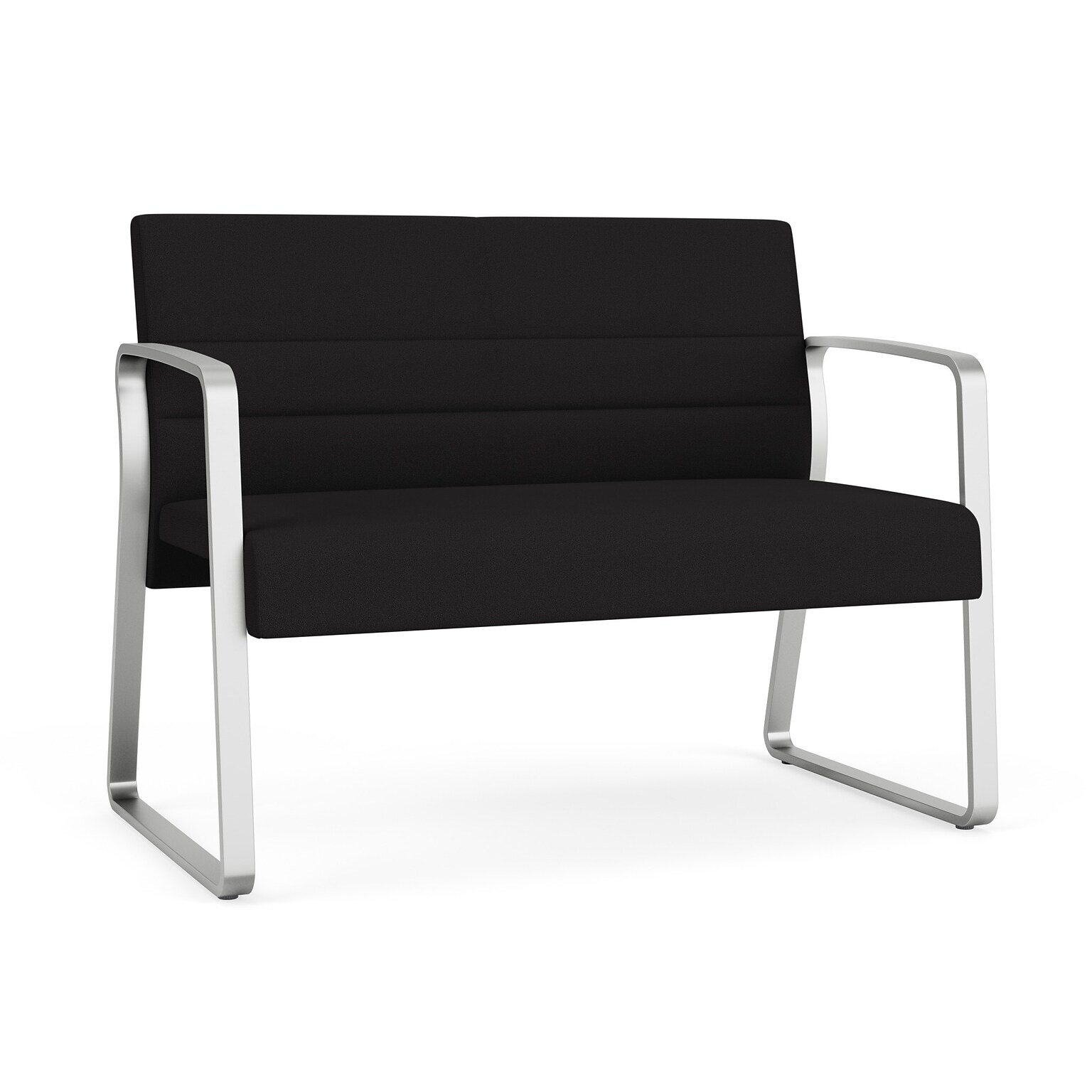Lesro Waterfall 43W Fabric Loveseat, Open House Black/Silver (WF1531.SSV-01OHBK)