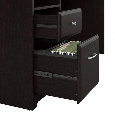 Bush Furniture Cabot 60"W Computer Desk with Hutch, Espresso Oak (CAB042EPO)