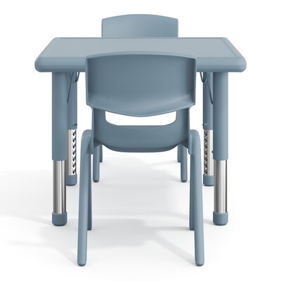 Flash Furniture Emmy Square Activity Table Set, 24" x 24", Height Adjustable, Dusty Blue (YCX232SQRTBDTBR)