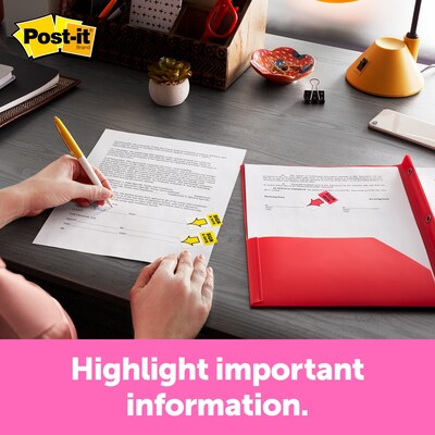 Post-it® Flags, 1" Wide, Yellow, 200 Flags/Pack (680-HVYW)