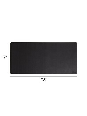 Smead Large Vegan Leather Anti-Slip Desk Pad, 36 x 17, Charcoal (SMD64828)