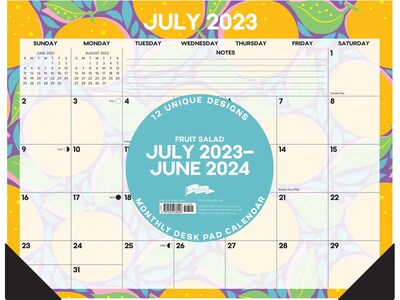 2023-2024 Willow Creek Fruit Salad 22 x 17 Academic Monthly Desk Pad Calendar (38406)