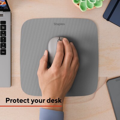 Staples TECH Non-Skid Mouse Pad, Gray (ST63294)