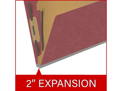 Medical Arts Press Pressboard Classification Folder, 1 Divider, 2" Expansion, Legal Size, Dark Red, 10/Box (DV-T52-14-3ARD)