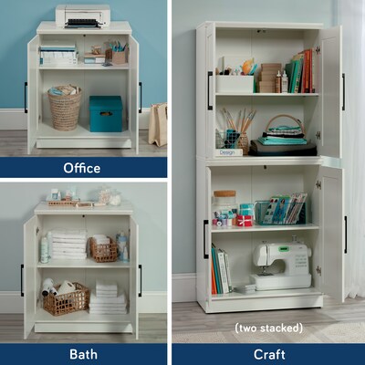 Sauder HomePlus 37"H Storage Cabinet with 2 Shelves, White (438284)