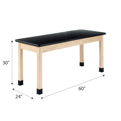 Diversified Woodcrafts Perpetulab School Classroom Rectangular Science Lab Table, 60 x 24, Light Hardwood (P760LBBM30N)
