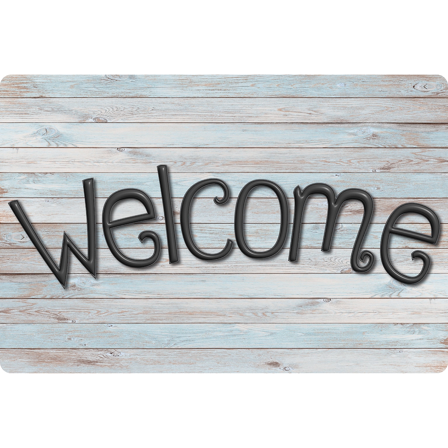 Ashley Productions Smart Poly, The Original Fun Mat, Welcome Mat, 15.5 x 23.5, Beachwood Plank, Welcome (ASH91514)