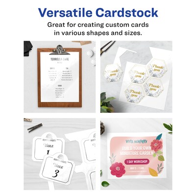 Avery Integrated Cards, 8.5" x 11", Glossy White, 25/Pack (95282)