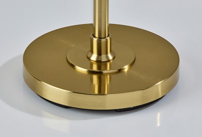 Adesso Gio 56"H Antique Brass Floor Lamp with White Glossed Glass Shade (3305-21)