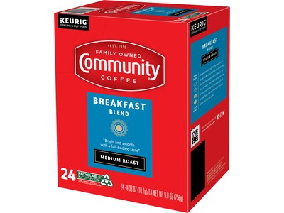 Community Coffee Breakfast Blend Coffee Keurig® K-Cup® Pods, Medium Roast, 24/Box (5000374324)