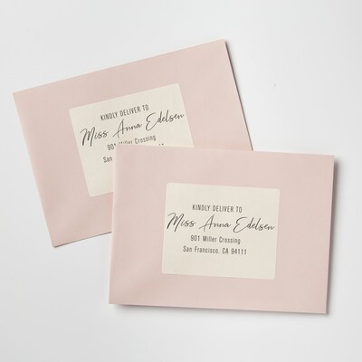 Avery Print-to-the-Edge Laser/Inkjet Rectangle Labels, 3" x 3 3/4", Pearlized Ivory, 48 Labels/Pack (22823)