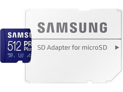 Samsung PRO Plus 512GB microSDXC Memory Card with Adapter, Class 10, UHS-I, V30 (MB-MD512SA/AM)