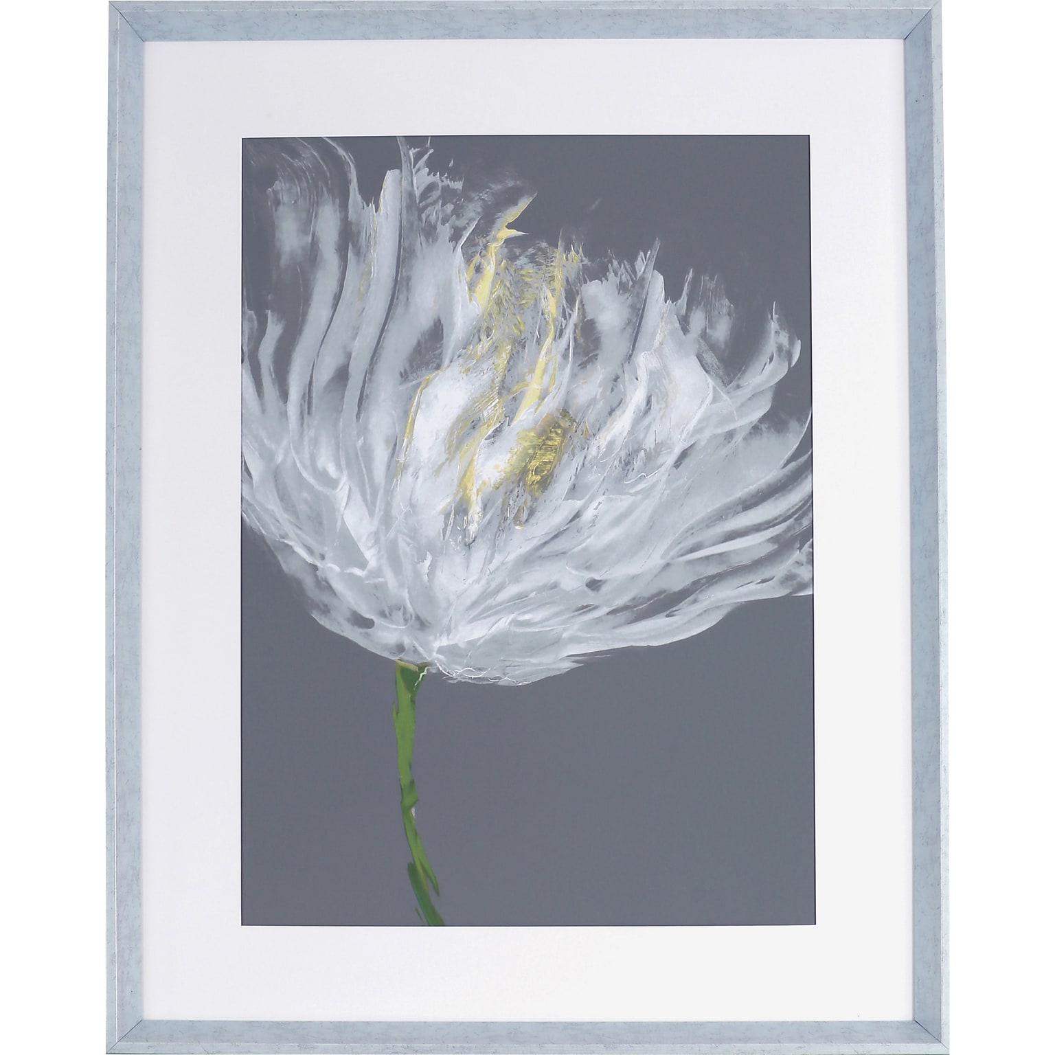 Lorell White Flower I Framed Abstract Art (LLR04478)