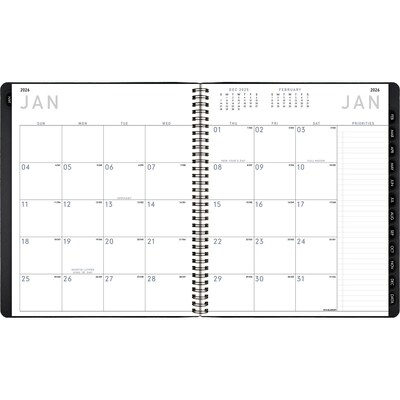 2026 AT-A-GLANCE Contemporary 9 x 11 Monthly Planner, Faux Leather Cover, Black (70-260X-05-26)