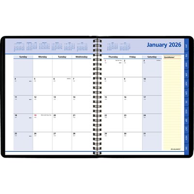 2026 AT-A-GLANCE QuickNotes 7 x 8.75 Monthly Planner, Faux Leather Cover, Black (76-08-05-26)