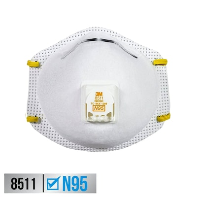 3M™ Disposable Particulate Respirator N95 with 3M™ Cool Flow™ Valve, 10/Pack (8511)