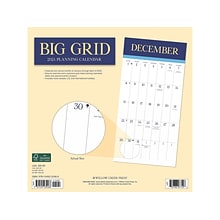 2024 Willow Creek Big Grid (Jewel) 12 x 12 Monthly Wall Calendar, Blue/Yellow (32466)